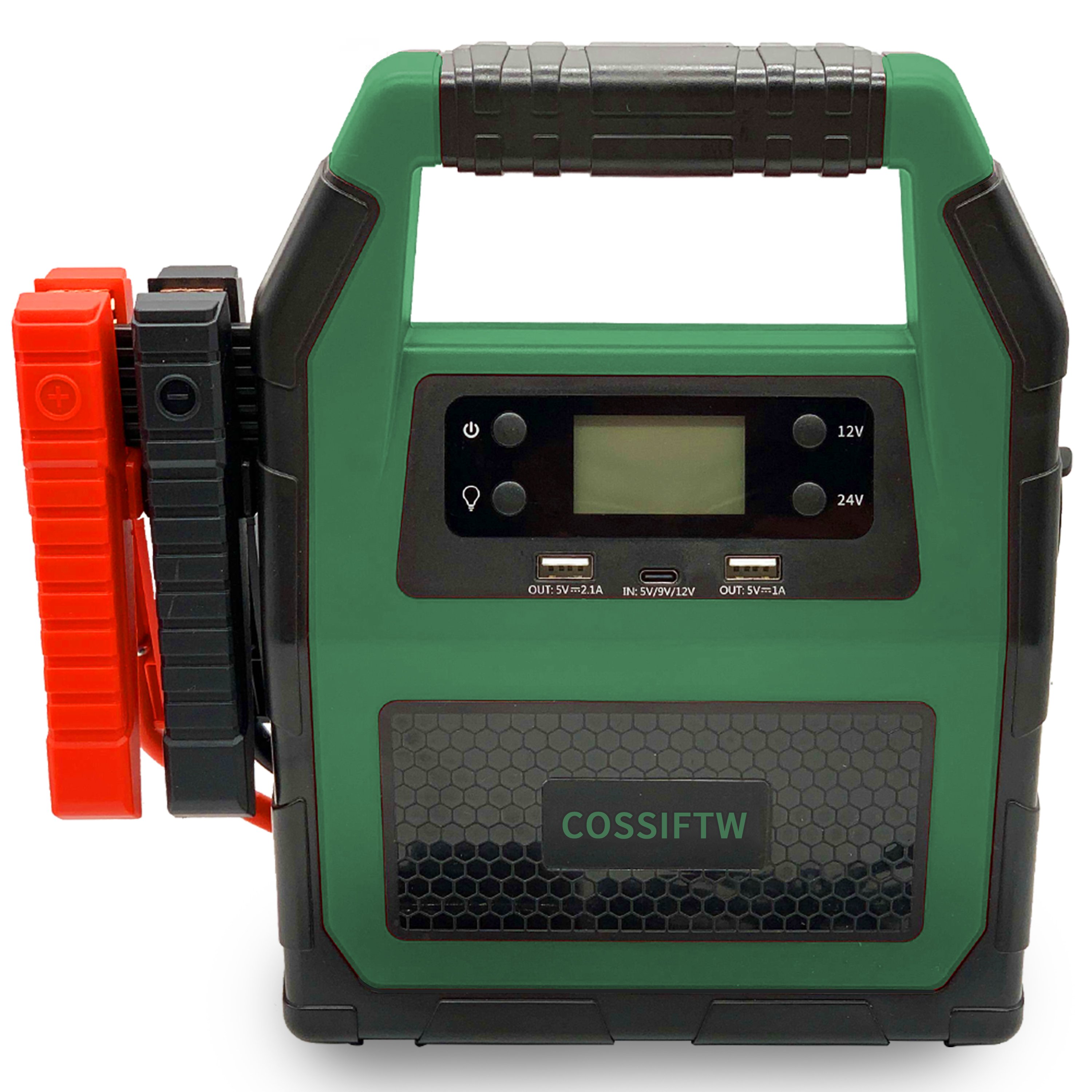 COSSIFTW HD40 5000A Peak 56000mAh Car Jump Starter (for All Gasoline Cars 14.8L Diesel Engine)12V 24V Auto Battery Booster Green